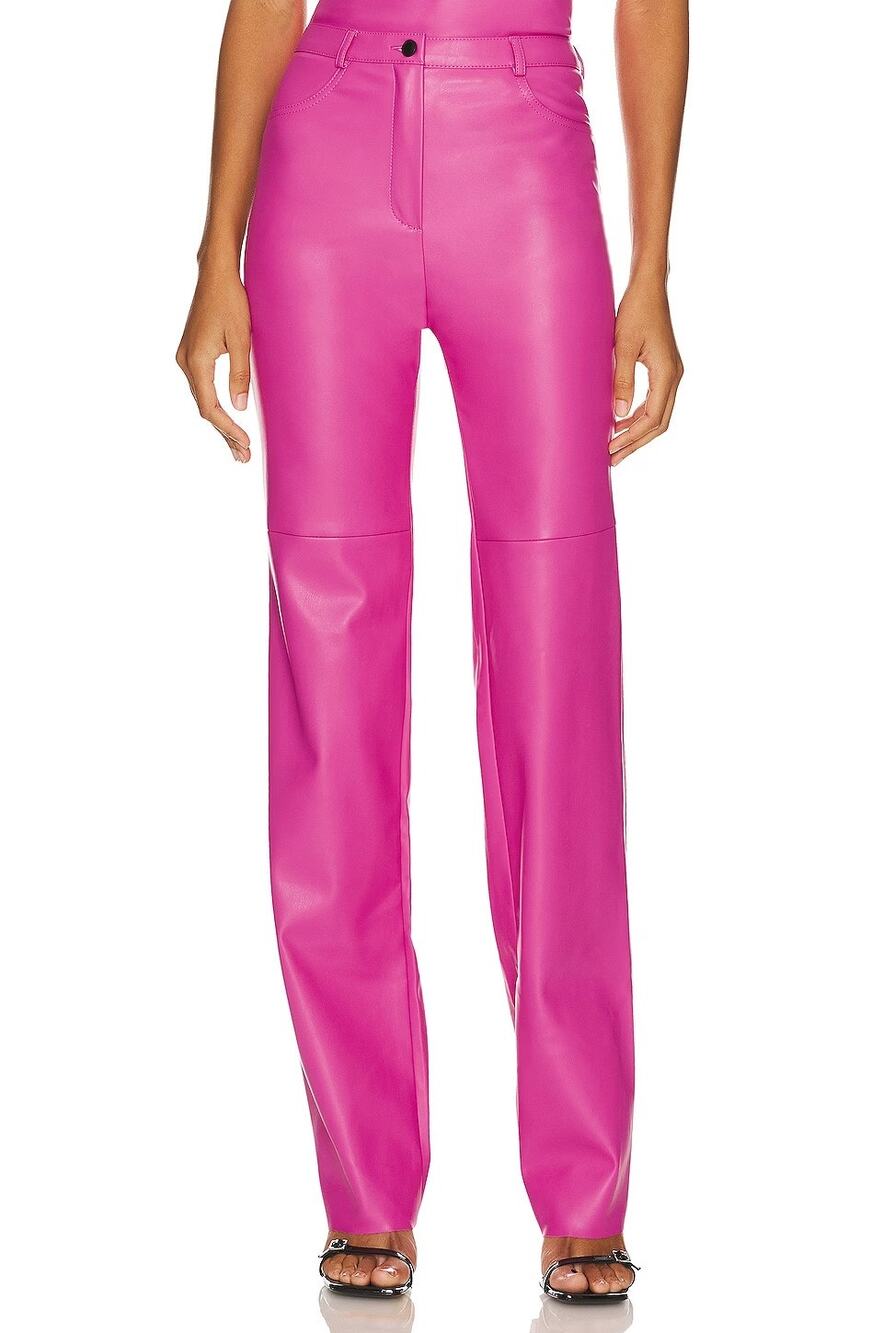 Cult Naked Killa Vegan Leather Trouser Pants Straight Leg Party Statement S